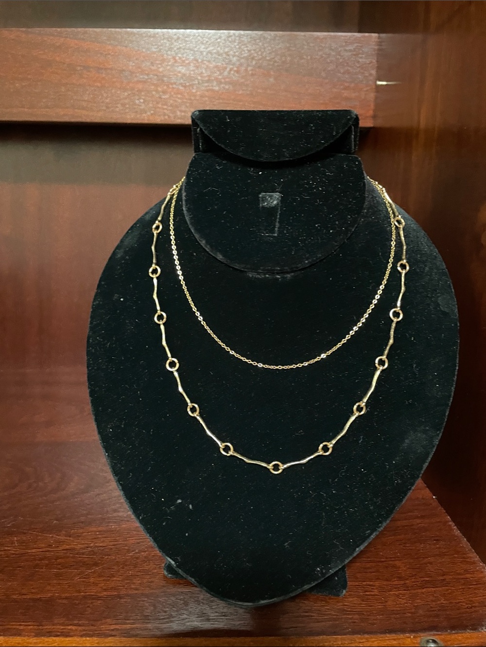 🖤 5/$25 Gold Double Layer Circle Link Necklaces Women Jewelry